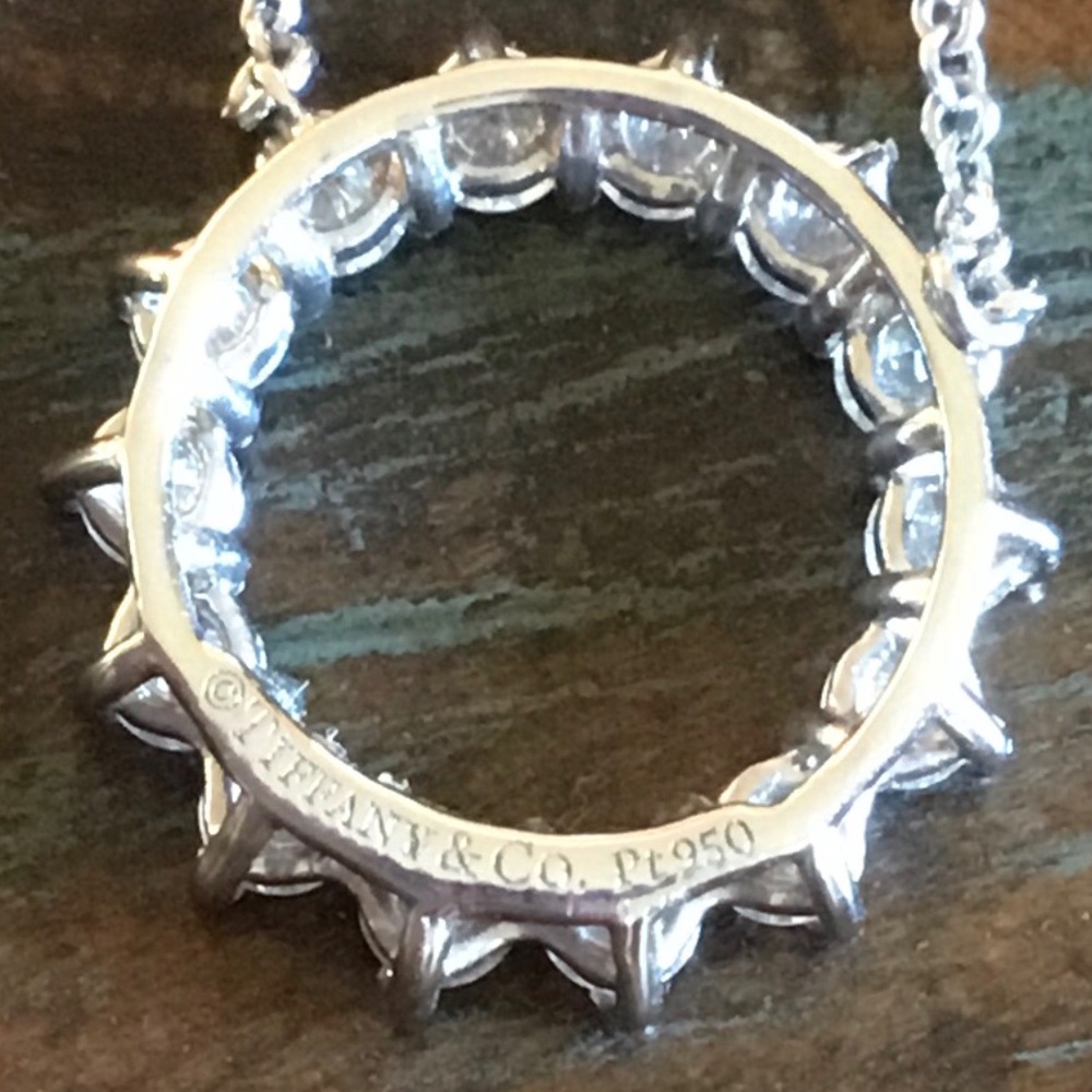 Authentic Tiffany & Co. Open Circle Diamond Platinum Pendant - Picture 10 of 16